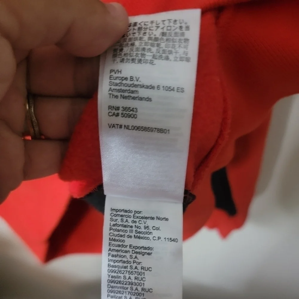 DKNY HOODIE Pullover red/ black size Small.
